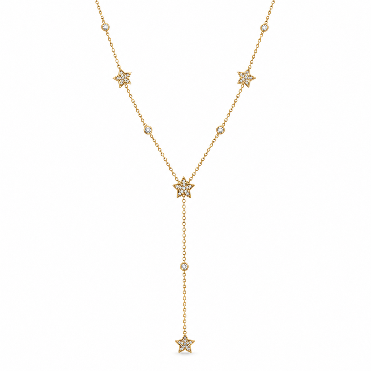 Collier y motif étoile en acier inoxydable 