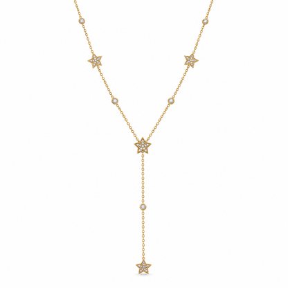 Collier y motif étoile en acier inoxydable 