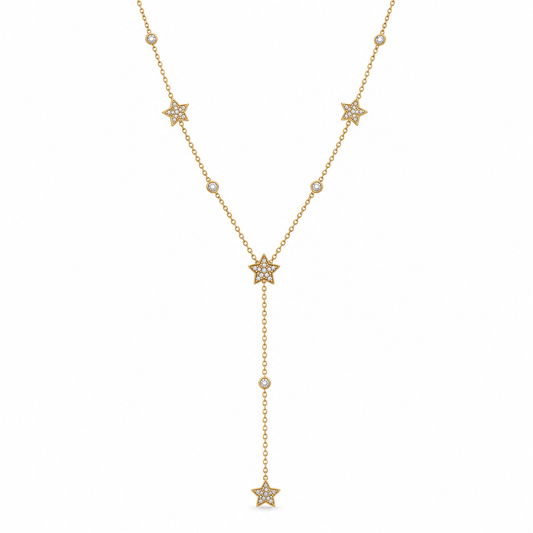 Collier y motif étoile en acier inoxydable 