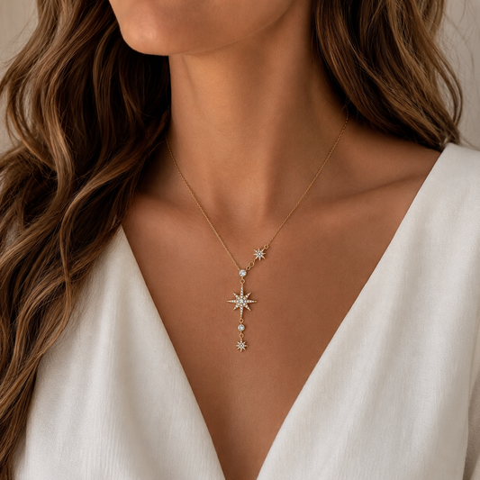 Collier étoiles en acier inoxydable 
