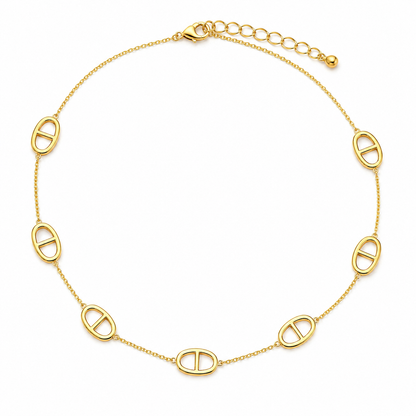 Collier motif nez de cochon en acier inoxydable 