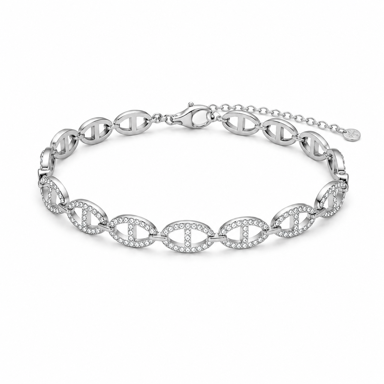 Collier maille marine argent zircon 