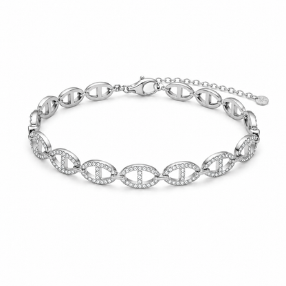 Collier maille marine argent zircon 