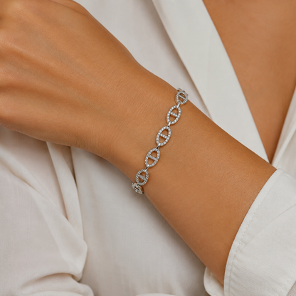 Collier maille marine argent zircon 