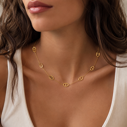 Collier maille marine en acier inoxydable 