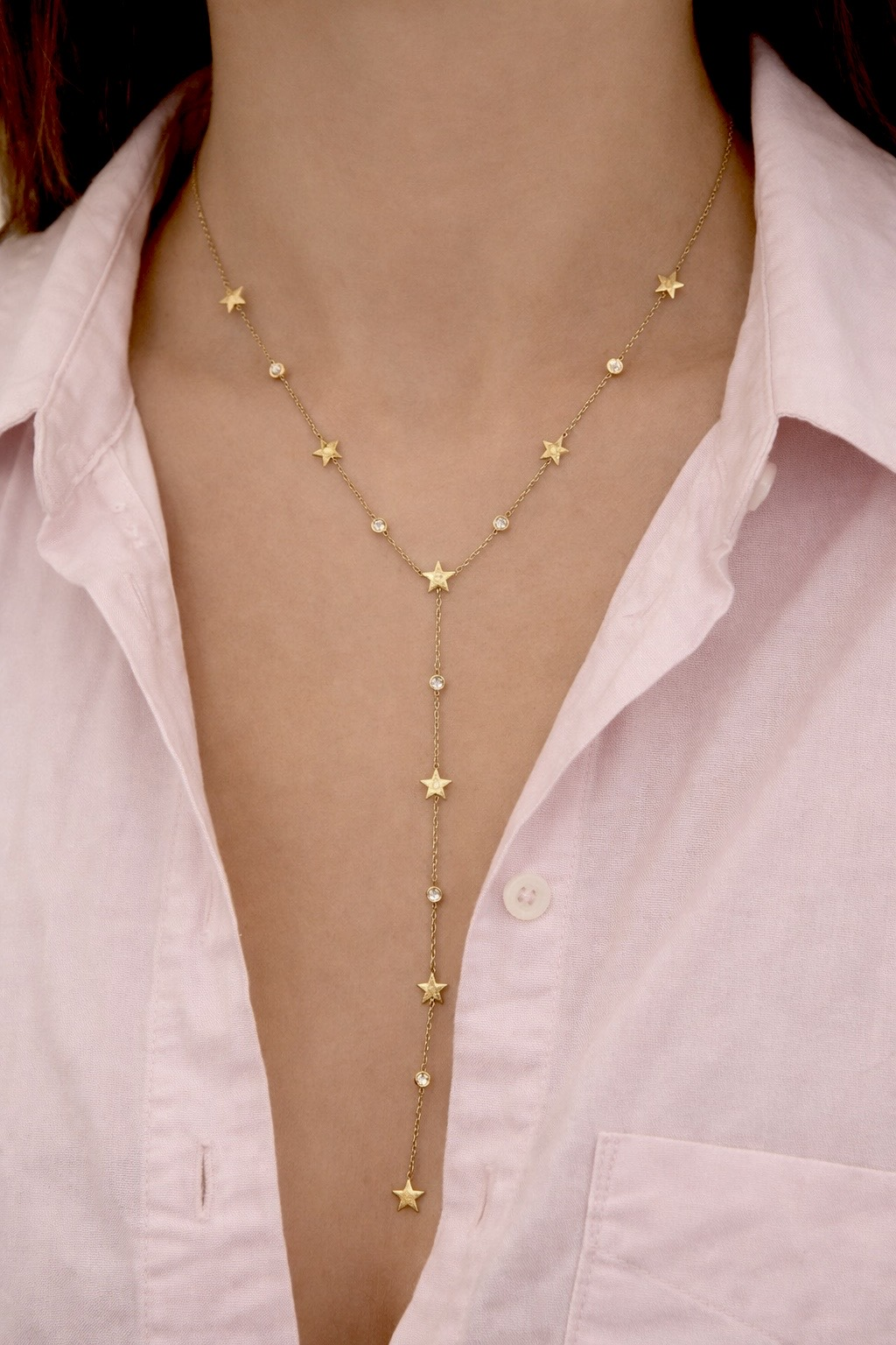 Collier étoile en forme Y en acier inoxydable 