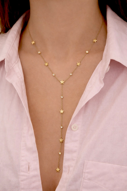 Collier étoile en forme Y en acier inoxydable 