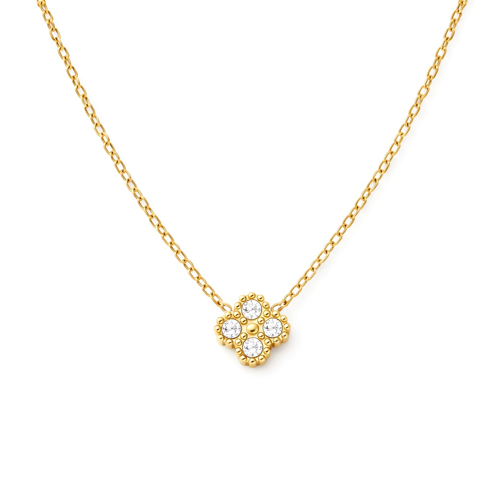 Collier trèfle en acier inoxydable 