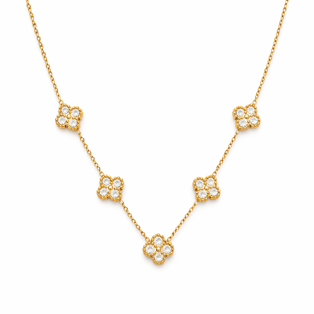Collier trèfle en acier inoxydable pas cher 