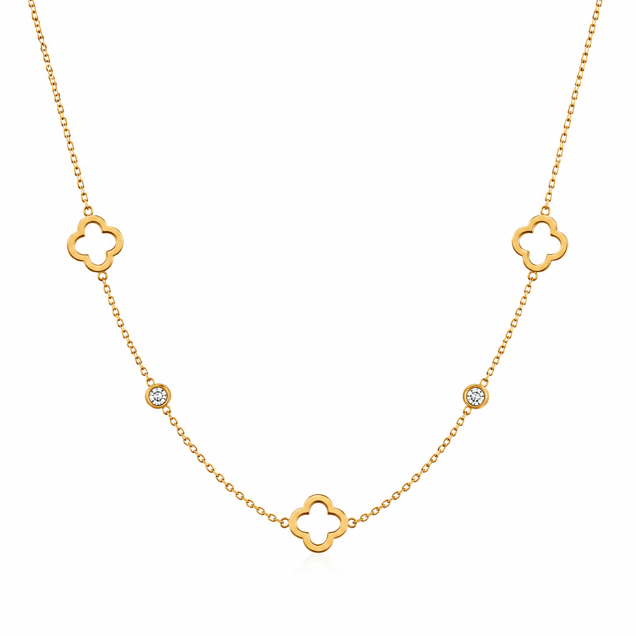 Collier trèfle acier inoxydable 