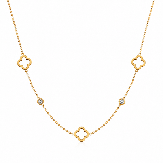 Collier trèfle acier inoxydable 