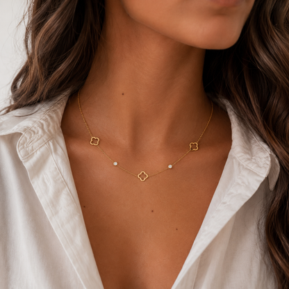 Collier trèfle en acier inoxydable 