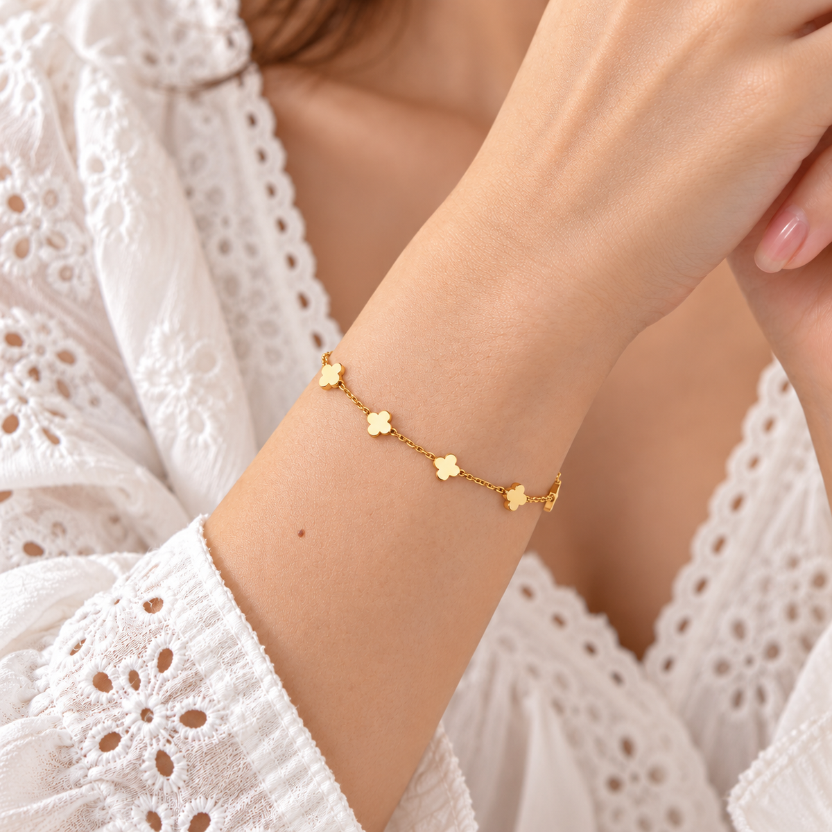 Collier trèfle acier inoxydable 