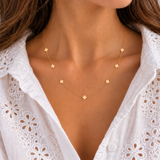Collier trèfles acier inoxydable 