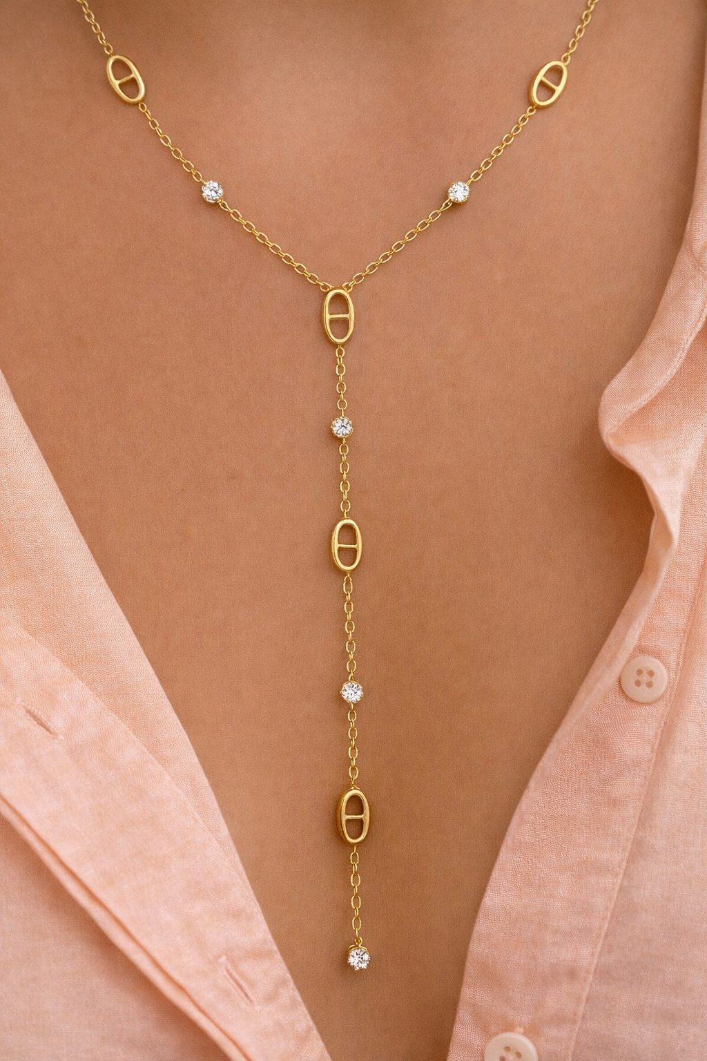 Collier y maille marine en acier inoxydable pas cher 