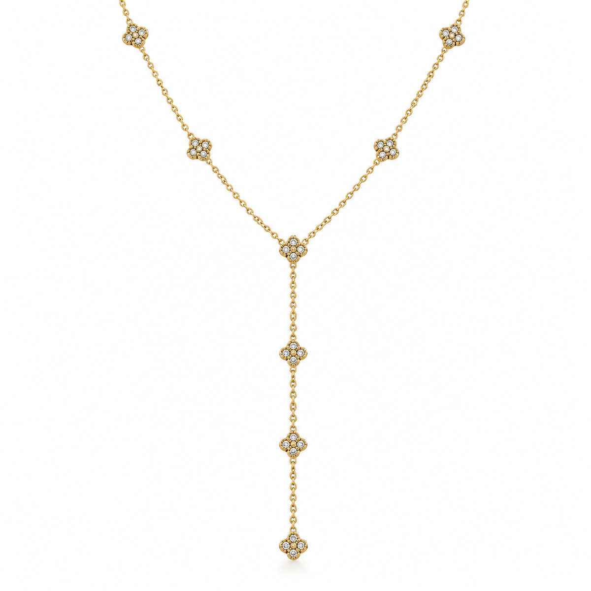 Collier y trèfle en acier inoxydable 