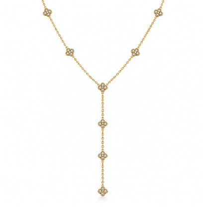 Collier y trèfle en acier inoxydable 