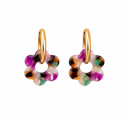 Fleurs | Boucles d’oreilles en acier inoxydable