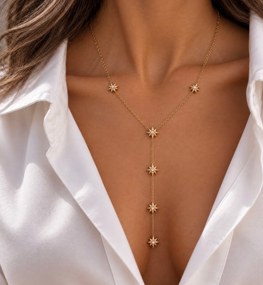 Nélia | Collier Y en acier inoxydable