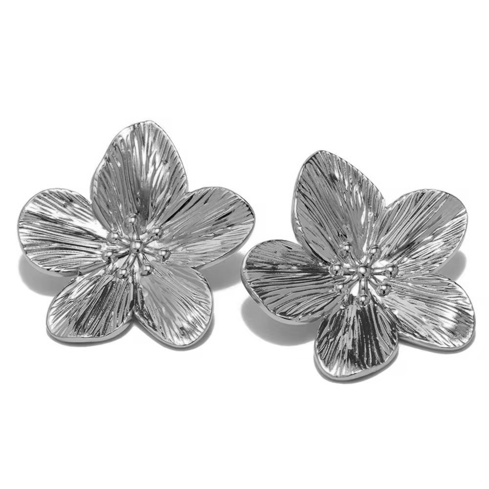 Fleur | Boucles d’oreilles en acier inoxydable