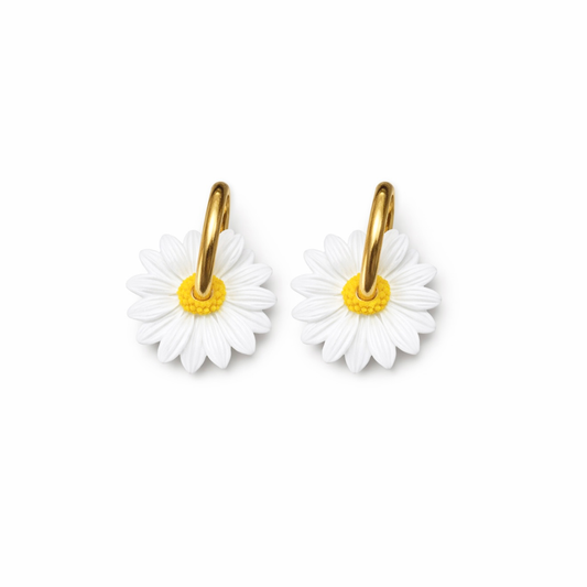 Fleur résine camomille interchangeable en acier inoxydable