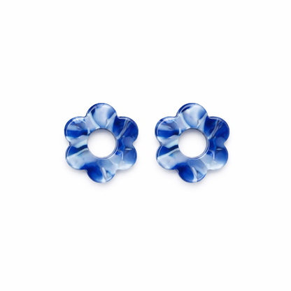Fleurs interchangeable résine bleu 