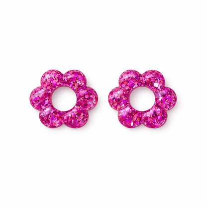 Fleurs résine interchangeable boucles d’oreilles 