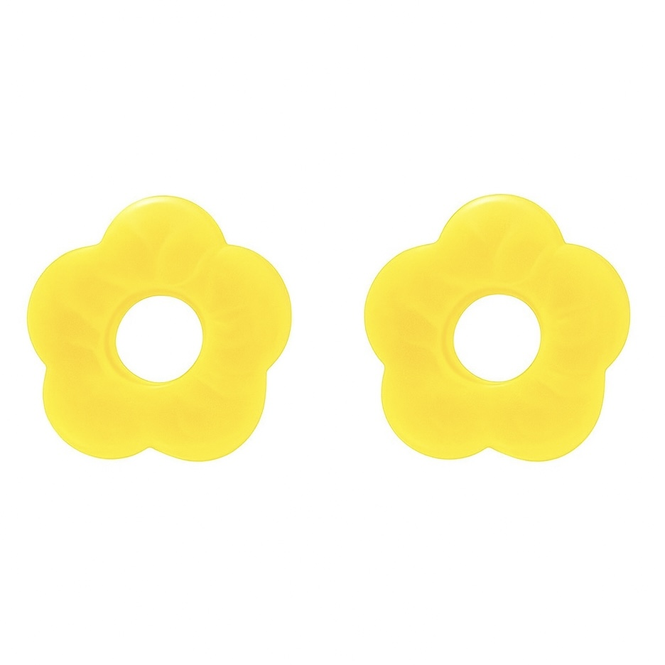 Fleur résine boucles d’oreilles jaune 