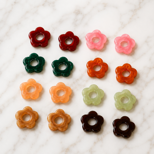 Fleurs interchangeables résine boucles d’oreilles 