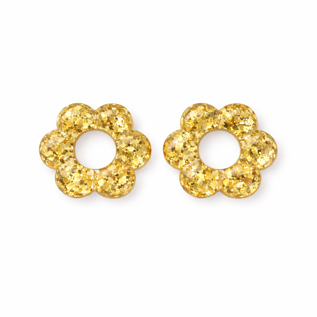 Fleurs résine interchangeable boucles d’oreilles 