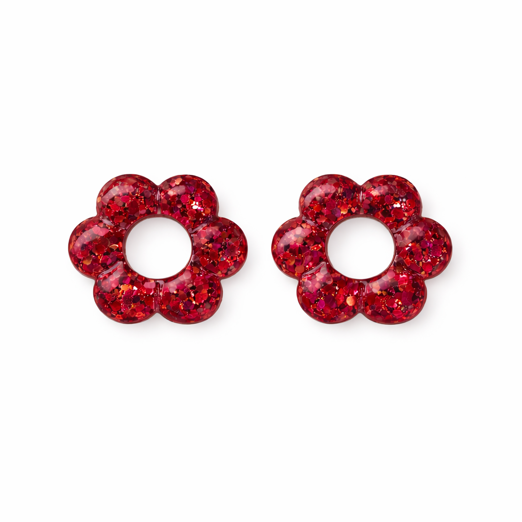 Fleurs résine interchangeable boucles d’oreilles 