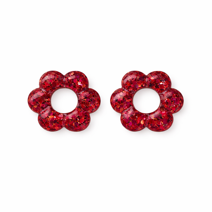 Fleurs résine interchangeable boucles d’oreilles 