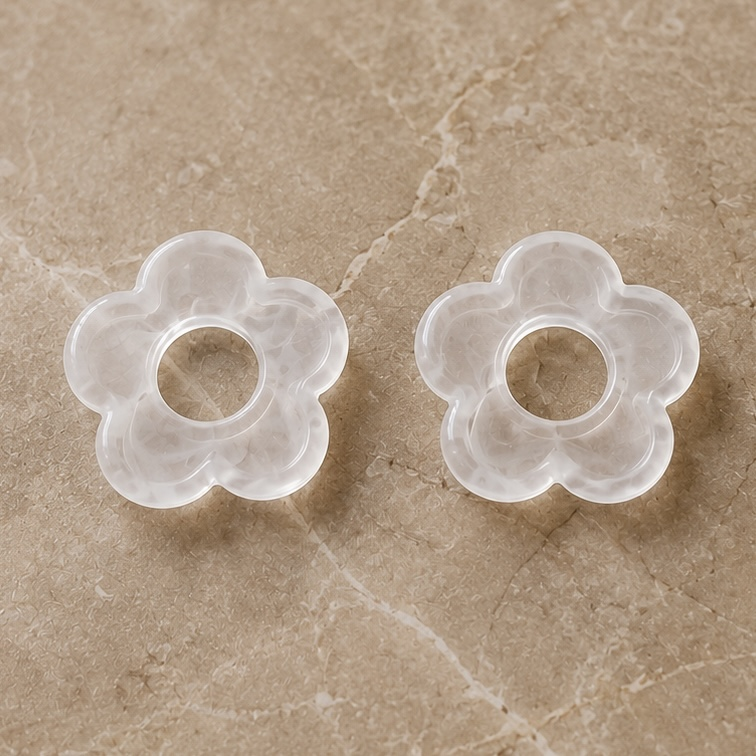 Fleurs interchangeables résine boucles d’oreilles 
