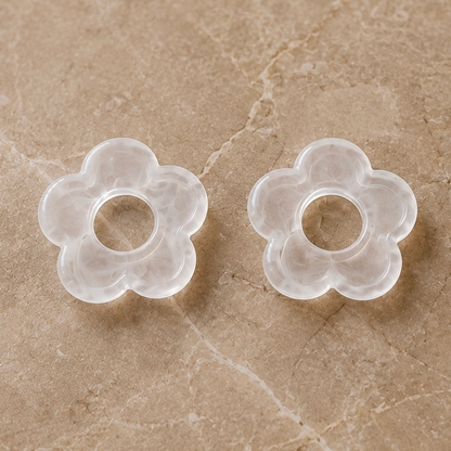 Fleurs interchangeables résine boucles d’oreilles 