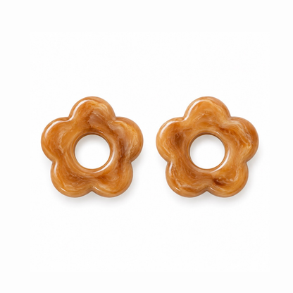 Fleurs interchangeables résine boucles d’oreilles 