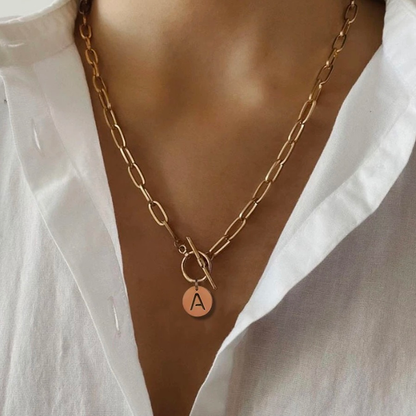 Collier lettre personnalisé en acier inoxydable