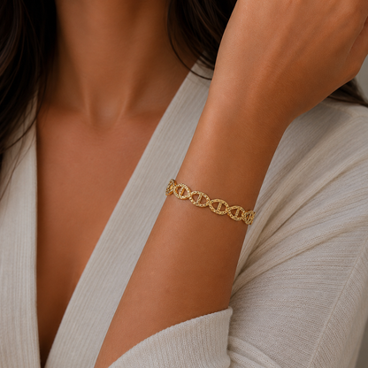 Jonc bracelet maille marine en acier inoxydable 