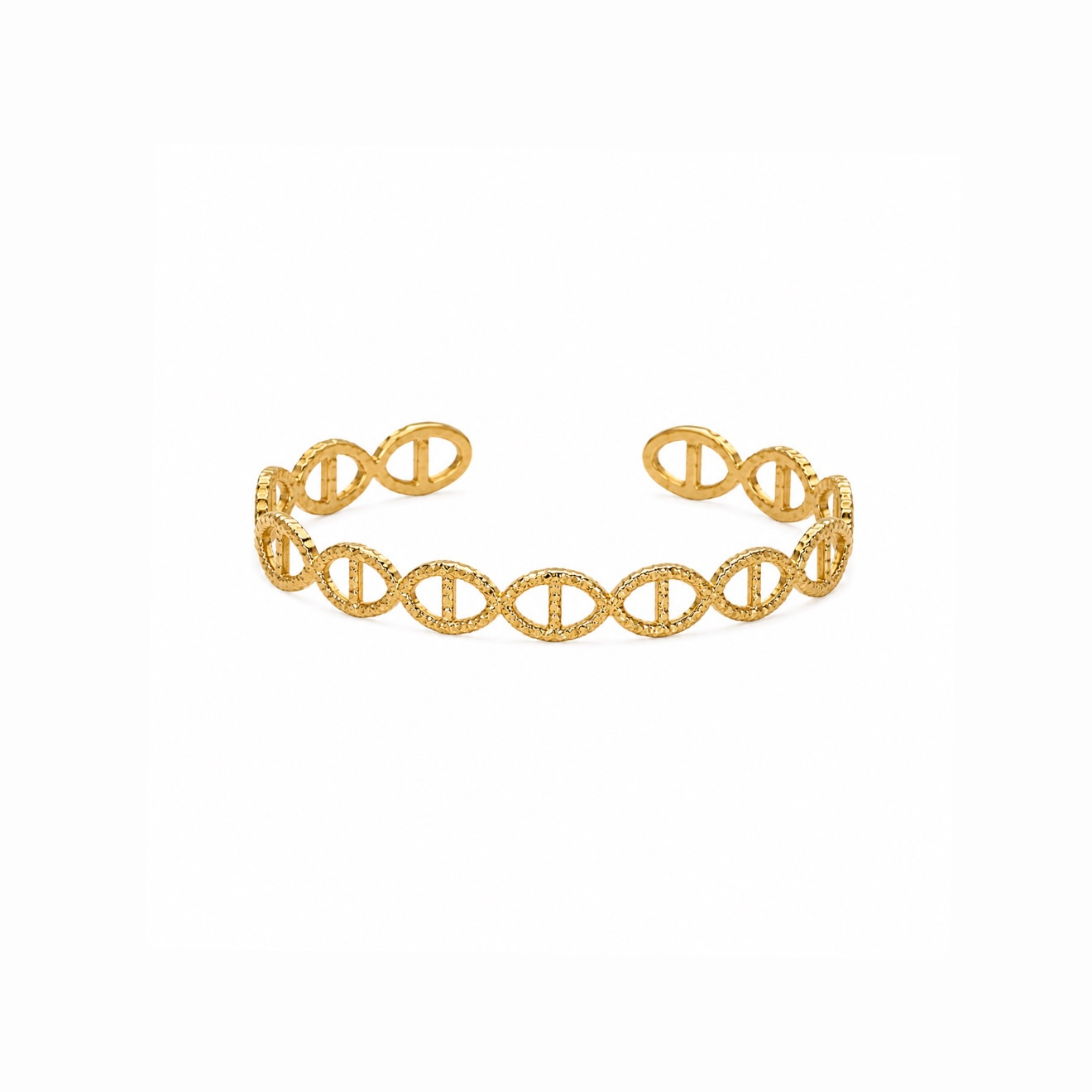 Jonc bracelet maille marine en acier inoxydable 