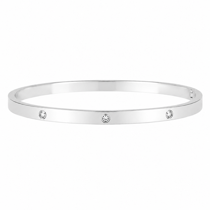 Jonc acier inoxydable zircon 