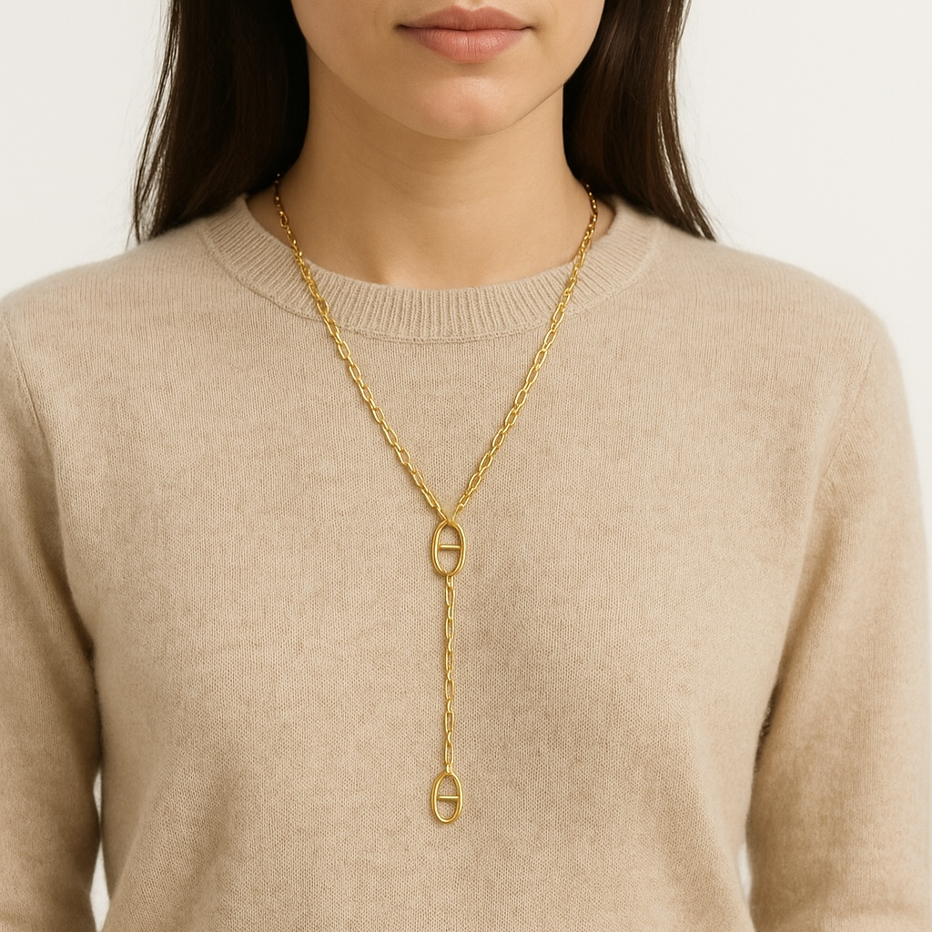 Collier y maille acier inoxydable 