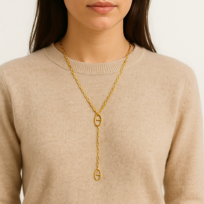 Collier y maille acier inoxydable 