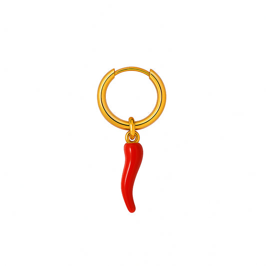 Mono boucles d’oreilles piment acier inoxydable 