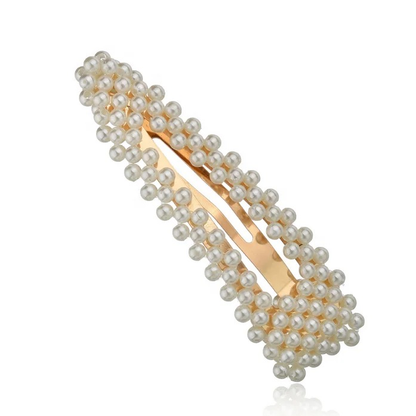 Barrette cheveux perles blanches