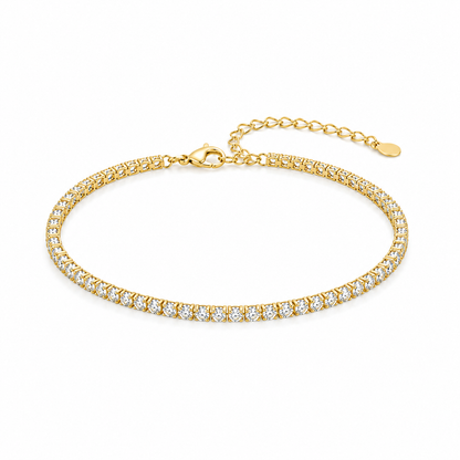 Bracelet acier inoxydable tennis doré 