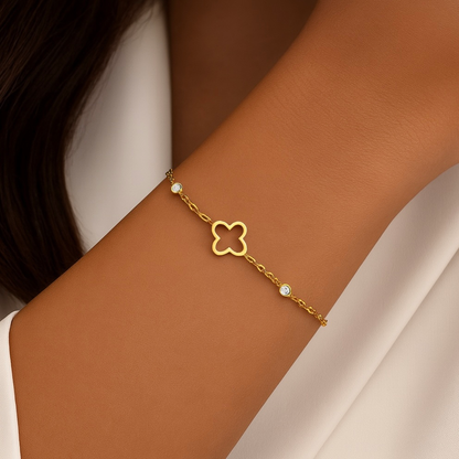 Bracelet trefle en acier inoxydable 