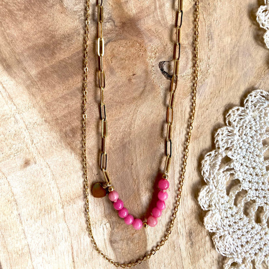 Collier Joie Rose en acier inoxydable